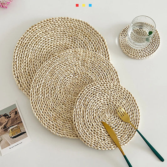 100% Hot Hand Woven Placemats Set Of Natural Corn - VELVATINE